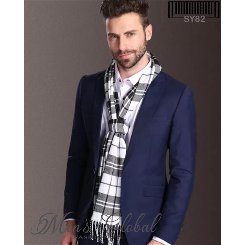 SYAL / SCARF FASHION ELEGANT PRIA HANGAT HALUS WOOL SPINING TASSEL-SY82
