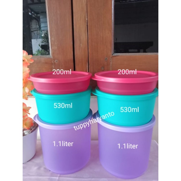 toples bulat tropical round tupperware set ( Redi warna baru )