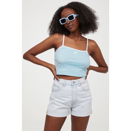 Cropped Strappy Top (dolphin - blue)