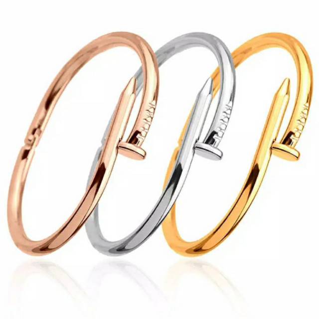 Gelang Paku Silver Hitam Rose