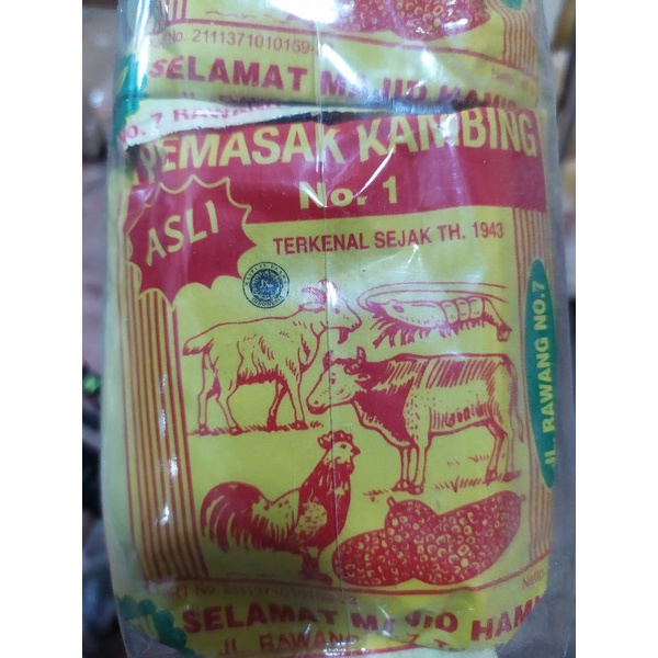 

Bumbu masakan gulai/kambing slamat isi 20 pak/1kg