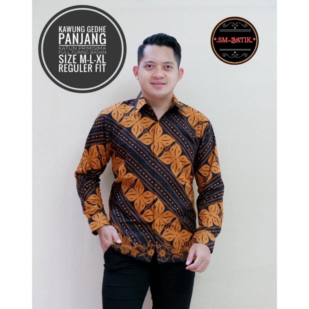 KAWUNG GEDHE SM KEMEJA BATIK PRIA SOLO LENGAN PANJANG PENDEK LAPIS FURING PREMIUM PARANG KAWIBAWAN PERMANA MERAH BANGAU LEMON PANJI LESMONO NAVY GUNARDO BIMO IJO GUNAWAN GURDO IJO NAGA ABU BINTARA BRAMANTYA WISAKA KUNING SUKET SEGORO PEKSI KUNING NARAYA