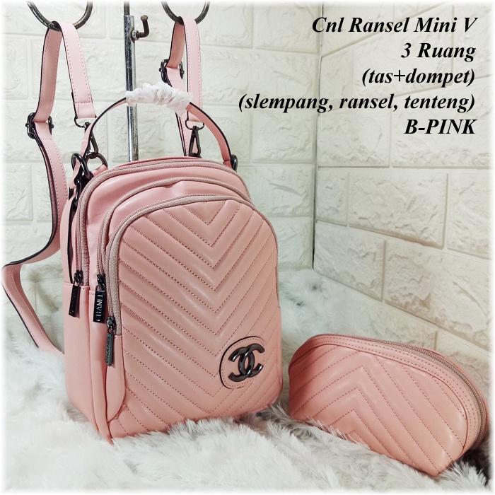 CNL Ransel Mini V 3Ruang Free Dompet