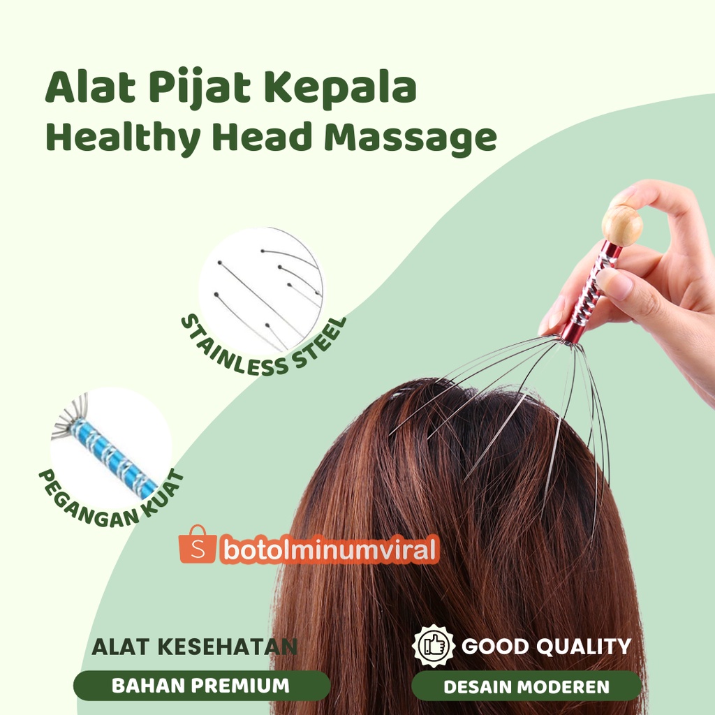 Pijat Kepala BOKOMA Kepala Refleksi Akupuntur Sakit Pusing Pegal Gurita Besi PREMIUM