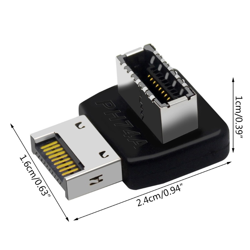 Btsg Motherboard Interface USB3.1 Ke TYPE-E 90derajat Kemudi Siku Dengan Untuk Shell Header Adapter Untuk Komputer