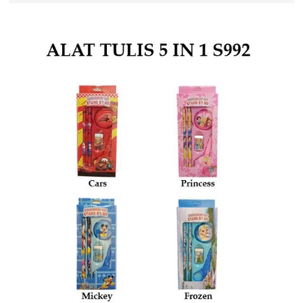 S992 Peralatan Tulis 5 in 1 / Stationary Sekolah / Set Alat Tulis / Peralatan Sekolah Anak