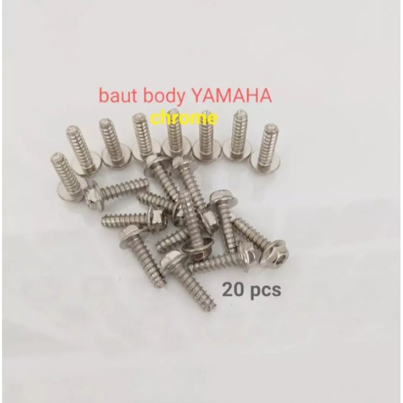 baut body probolt Heng Yamaha chrome 2 kunci 1 box isi 20pcs