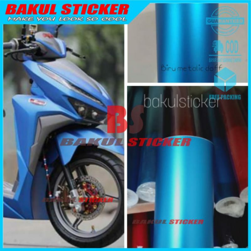 Stiker Skotlet Metalik Doff Biru Muda Matt Chrome Biru Muda Satin Biru Muda