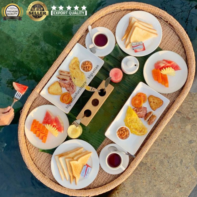 Oval Floating Tray Nampan Apung kolam Breakfast Tray Villa Tray Bali