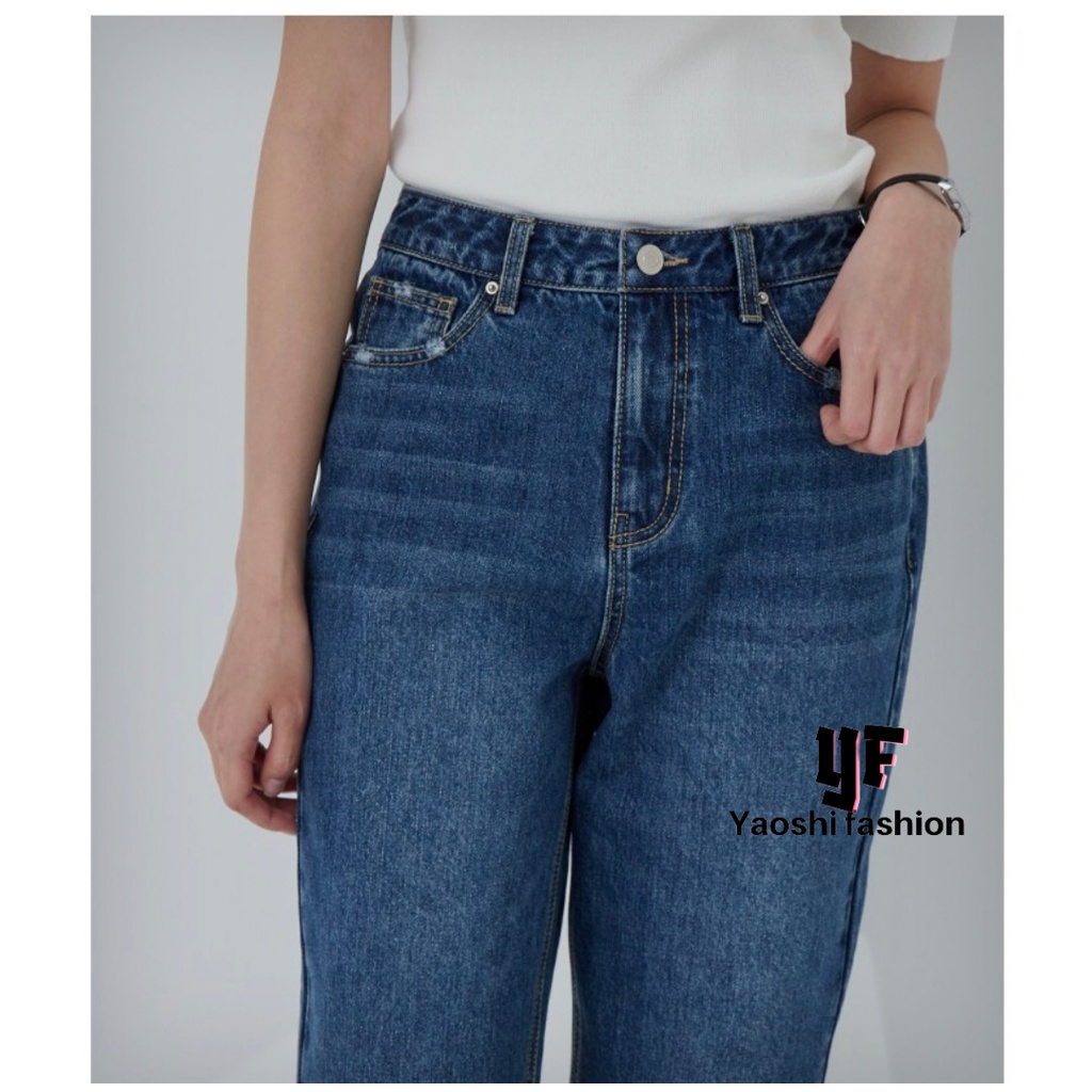 YAOSHI - Celana Panjang Jeans Wanita- HW Boyfrend Jeans street Style Gaya korea ANABELA