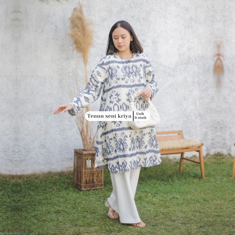tunik tenun , outer tenun , atasan tenun wanita , tunik tenuk wanita terbaru , tunik tenun sumba , t