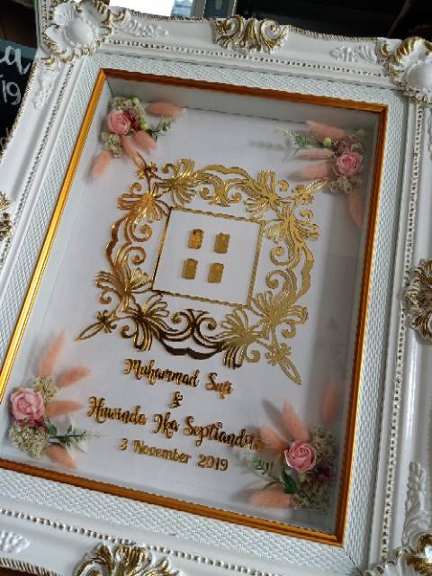 Mahar Nikah Emas Lm Akrilik Frame Ukir Premium 30x40 40x50 Indonesia