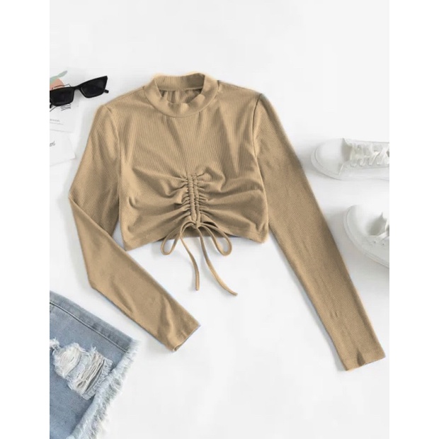 BLOUSE CROP - BLOUSE KOREA - KASTUBA BLOUSE