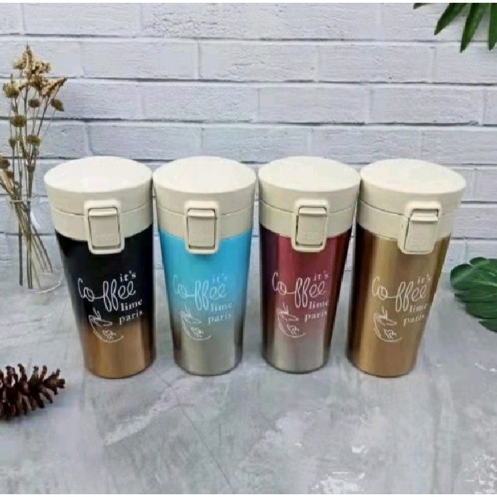 Termos Coffee Mug 380ml Warna Gradasi Tumbler Kecil Mini StainlesSteel Vakum - Botol minum Viral Design Terbaru Kekinian Berkualitas Thermos Kopi Teh Tahan Lama Untuk Penyimpanan Tahan Air Panas Dan Dingin