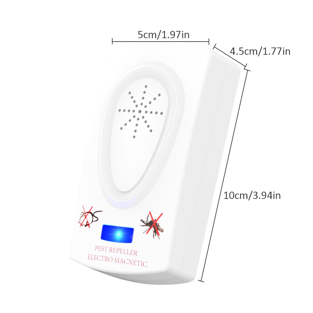 Anti Nyamuk Ultrasonic Machine Pest Repeller Electro - HR-533 - OMHZAFWB White/Blue