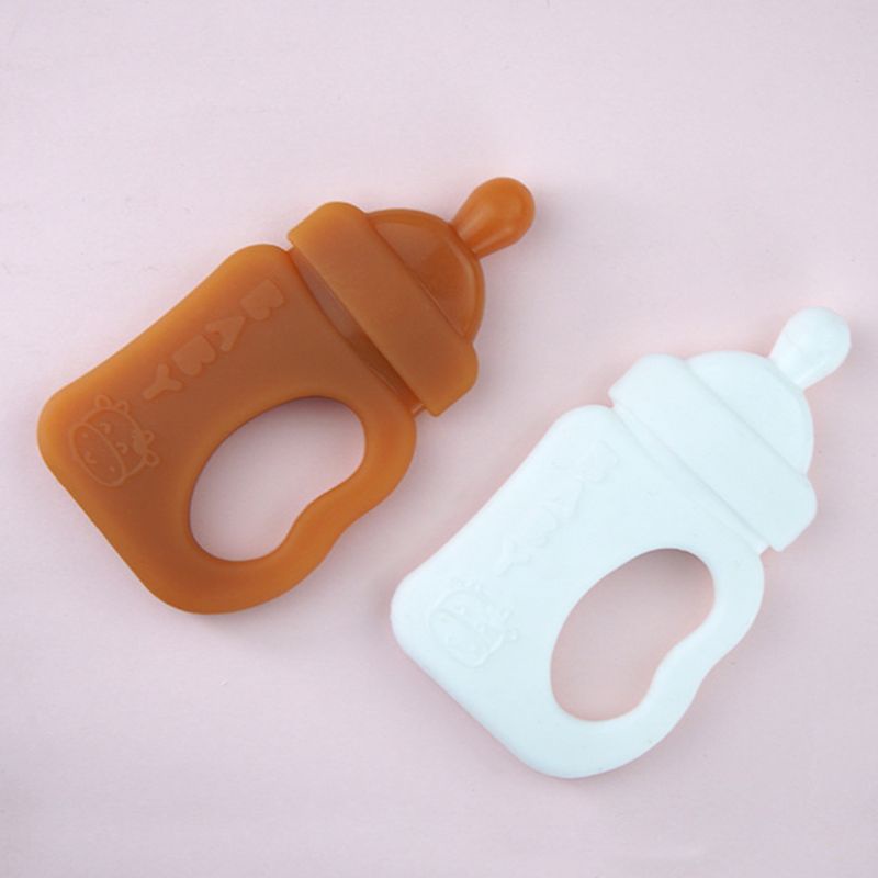 Mary Teether Bentuk Botol Susu Bahan Silikon Untuk Bayi