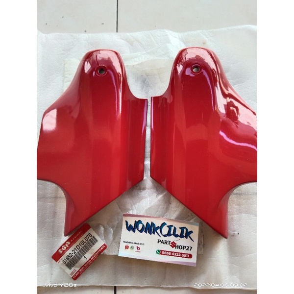 tutup shock depan satria lumba merah original sgp