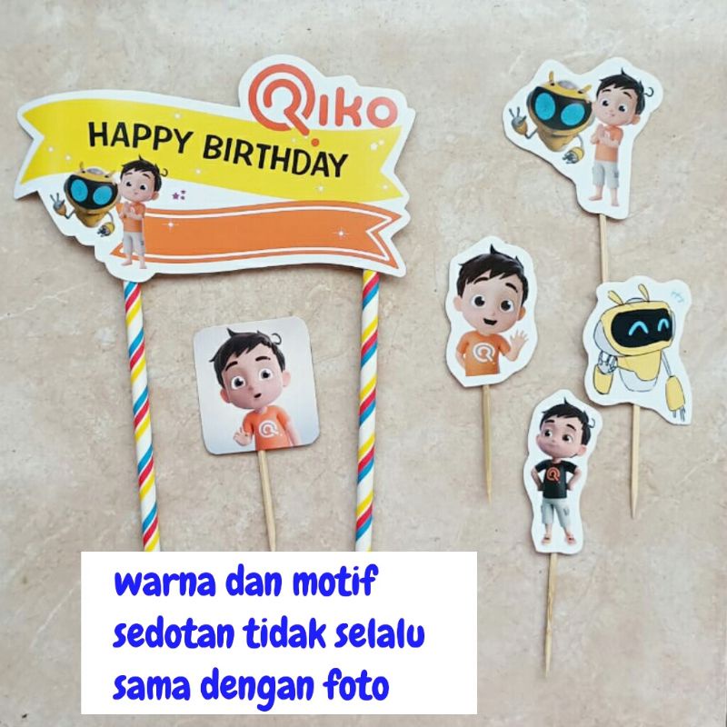 topper toper tusukan hiasan kue cake nasi tumpeng ulang tahun happy birthday karakter riko the serie
