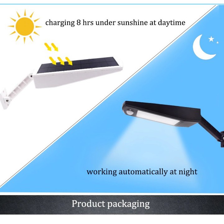 HBT-1619 - 900 Lumens Rotatable Motion Sensor 48 LED Solar Lamp Light