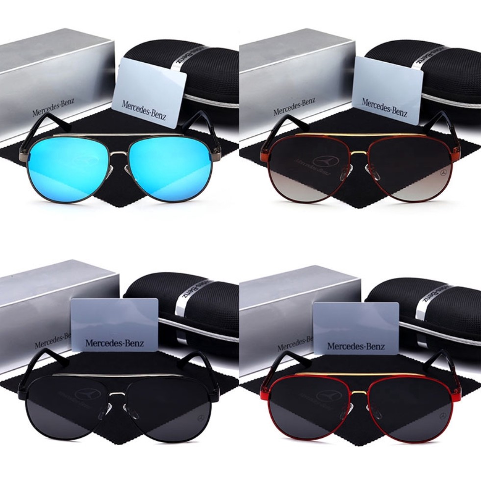 Aviator Sunglass Mewah Mercedez Benz Kacamata Hitam Pria Masa Kini Kaca Mata Pilot Anti Silau &amp; Anti