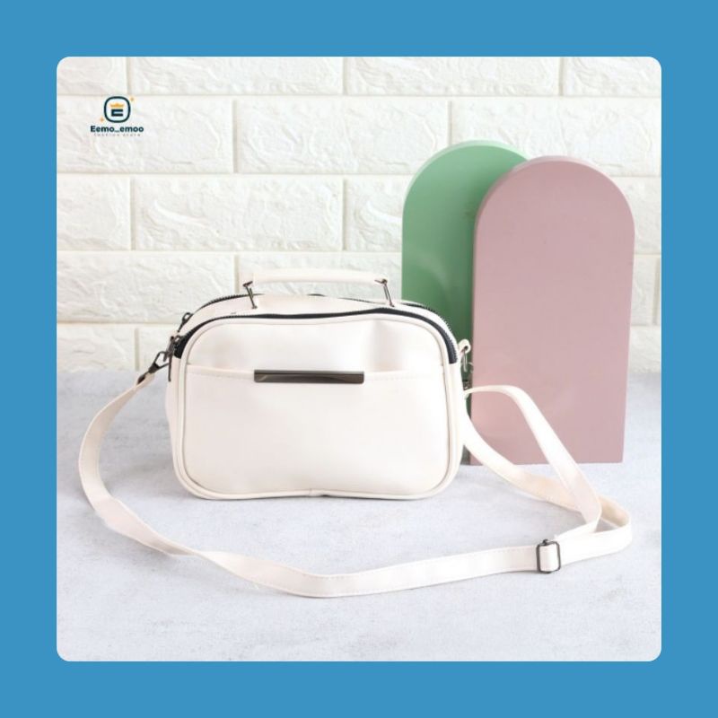 EMOEMO-SlingBag Plat BN Tas Selempang Wanita tali panjang korean style