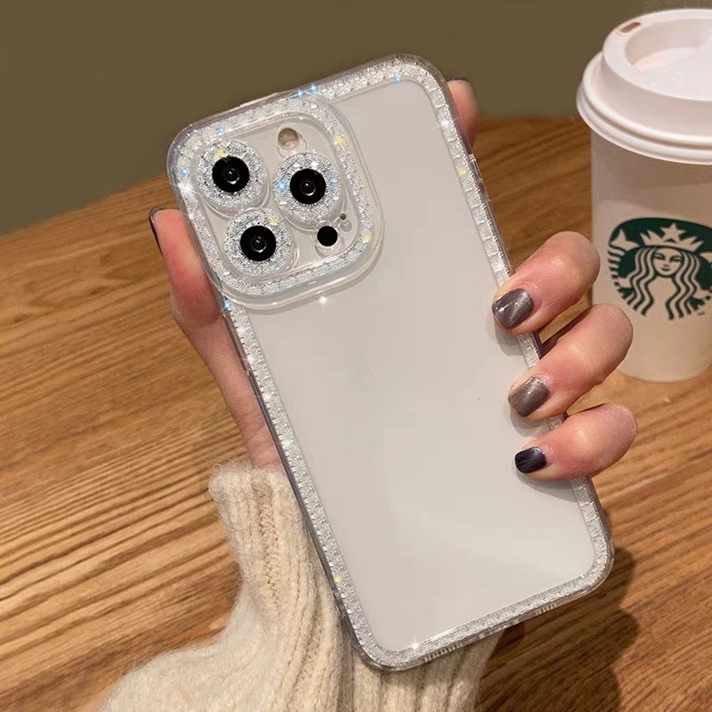 Case Pelindung Aksen Berlian sparkle Estetik Untuk iphone 11 pro max 13 12 pro max X / Xs 7plus / 8plus