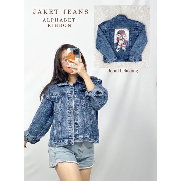 MDLV ~ Jaket Jeans Alphabet Ribbon Jaket Jeans Cewek Jaket Jeans Premium Jaket Jeans Import Good Quality Women Jeans Jaket Fashion Import