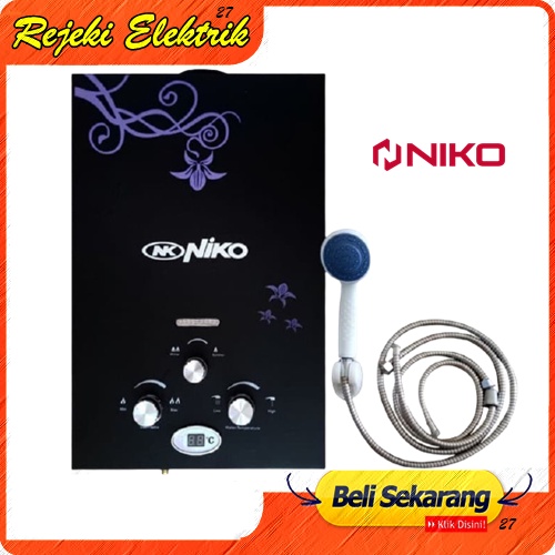 NIKO Gas Water Heater Pemanas Air Tempered Glass NK-6LDN - NIKO Pemanas Air Mandi 100% Original