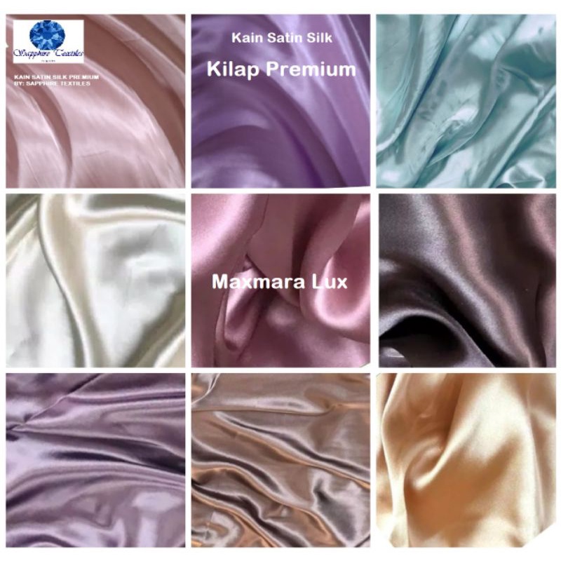 1/2 Meter Kain Satin Silk Kilap Premium BUKAN JILBAB Jakarta Maxmara Lux (Jenis Bahan) Satin Bridesmaid Saten Silk Kilap Premium Kain Satin Silk Charmuse Grosir Murah Kain Saten