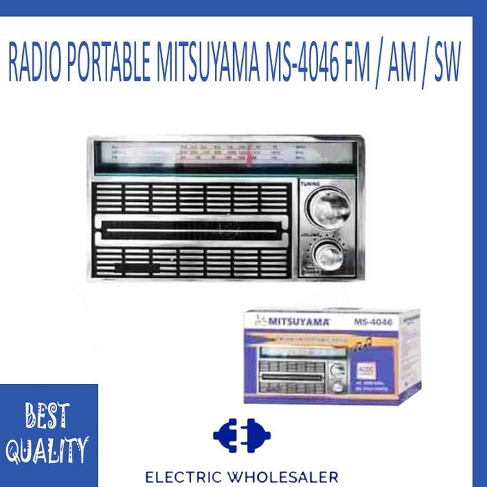 Radio Mitsuyama MS 4046 FM AM SW Radio Portable AC/DC Mitsuyama MS-4046 Radio Jadul