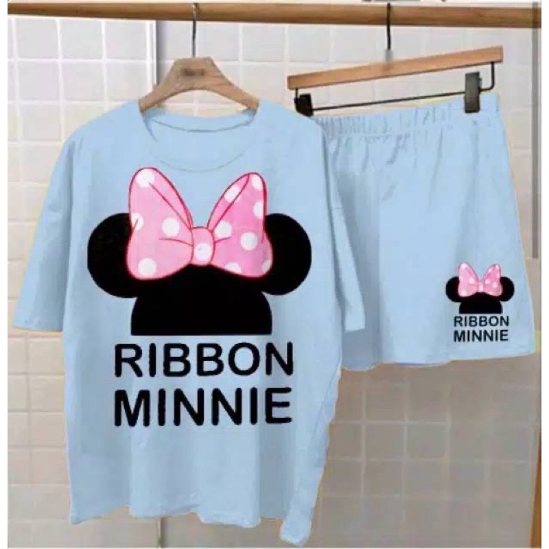 SET SETELAN RIBBON MINNIE / SETELAN RIBBON KAOS + CELANA / SETELAN MICKEY SET MICKEY RIBBON