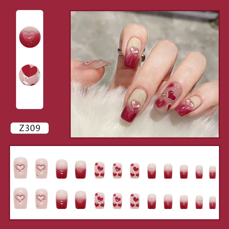 Kuku Palsu 【B50，lem cair】Nikah kuku Wedding False Nailart Pengantin Tangan