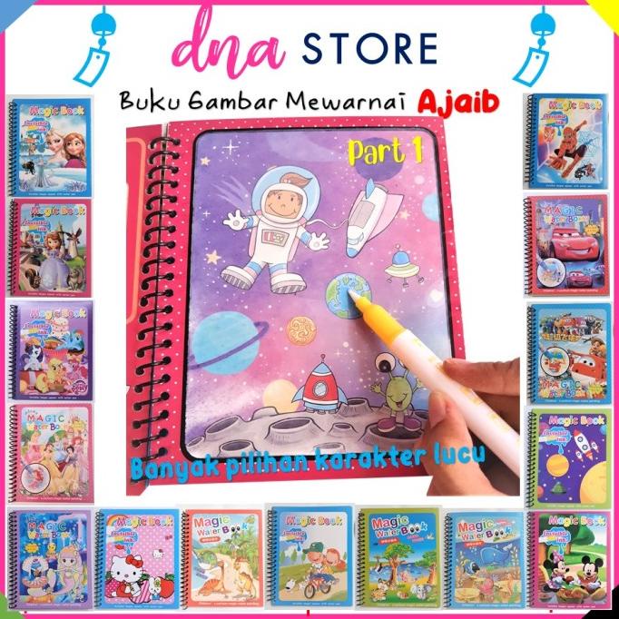 

Buku Gambar Mewarnai Anak Dengan Pena Air Magic Water Book