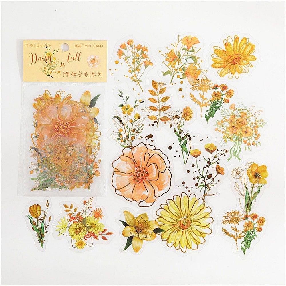 Solighter 30Pcs / Pak Stiker Label Motif Bunga Untuk Dekorasi Scrapbook / Handbook