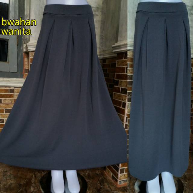 Rok waffle crepe panjang | rok rempel mayung terlaris