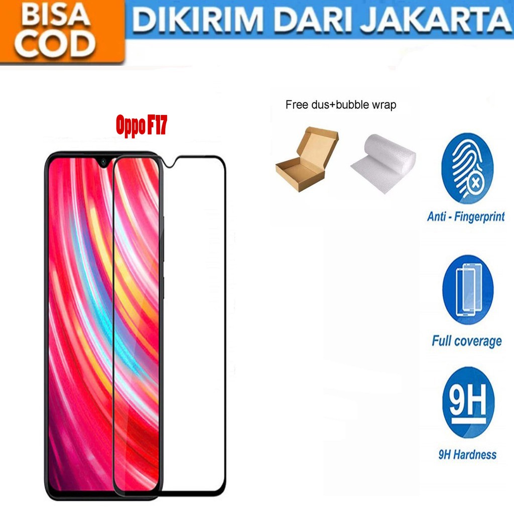 Tempered Glass Oppo F17 Full Cover/Full Screen Screen Protector Anti Gores