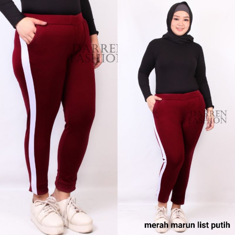 Celana Panjang Jumbo List  . Celana Panjang Wanita Jumbo Model List Sarah . Jumbo Pants Murah Sarah