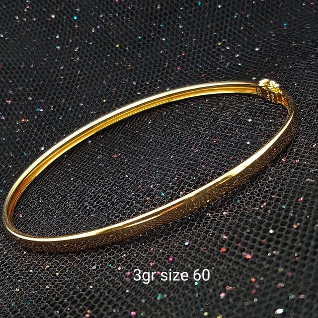 Gelang Kaku Emas 17K kadar 750 - model polos berat 3 gram - 2851