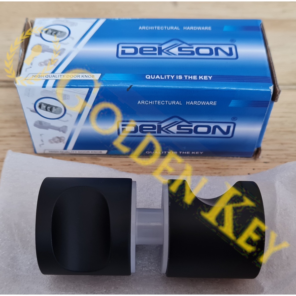Door Knob Dekkson Dekson 82803 Gagang Handle Pintu Kaca WC Black Hitam