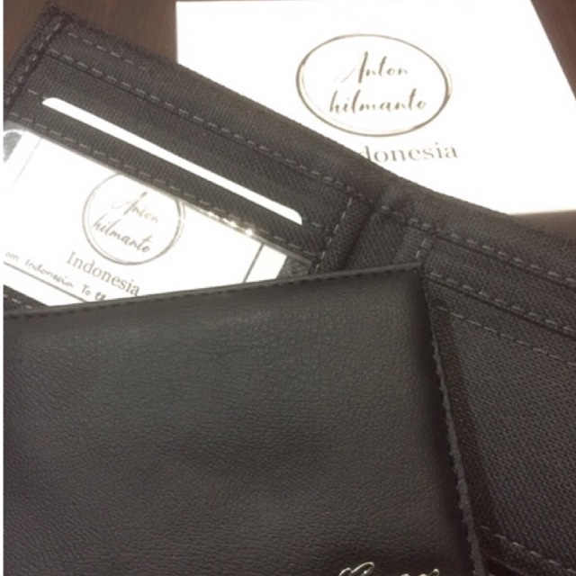 [AHLMN] Dompet lipat dua simpel elegan, bahan sintetis murah meriah #dompet #dompetpria dompet