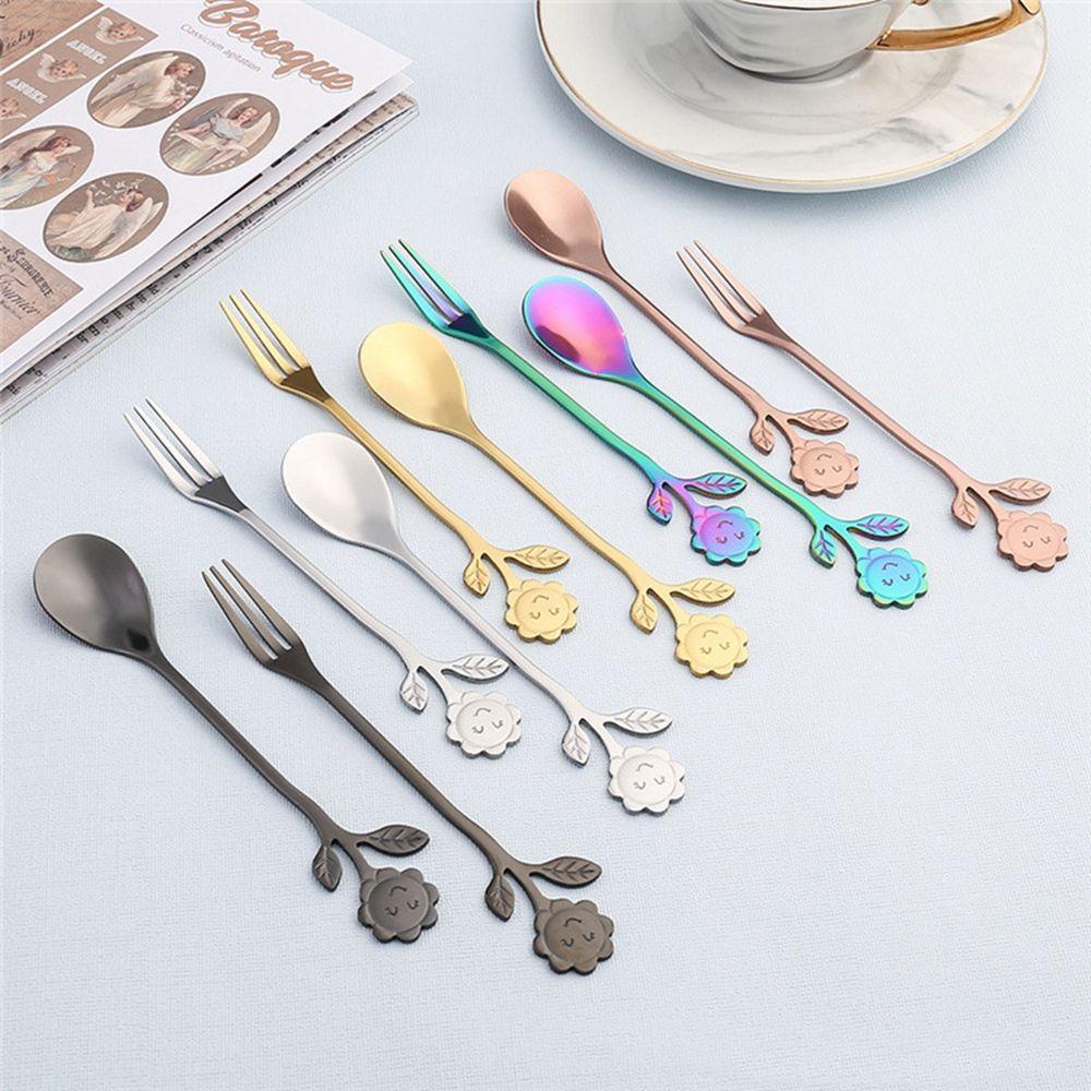 [Elegan] Sendok Teh Lucu Kreatif Mudah Dibersihkan Stainless Steel Alat Dapur Hadiah Pernikahan Hadiah Sendok Cangkir Aksesoris Dessert Spoon Fruit Fork