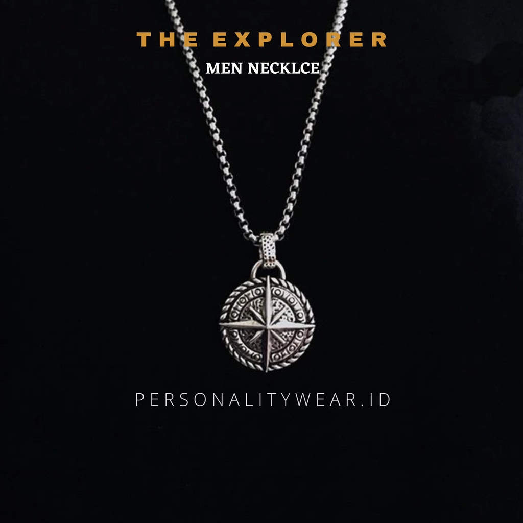 Kalung Pria Cowok Keren Anti Karat THE EXPLORER