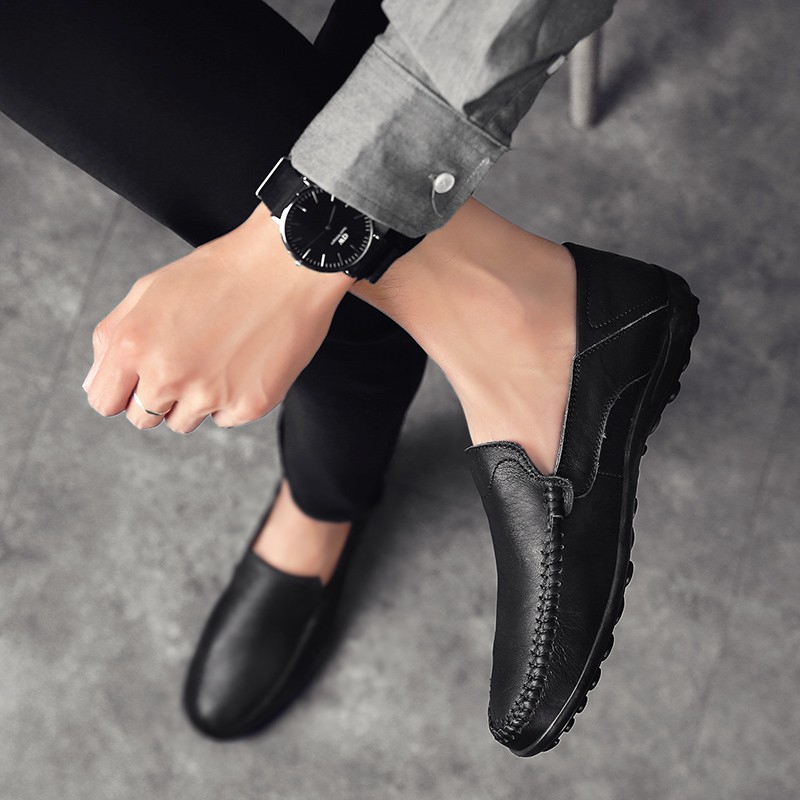 slip on leather men