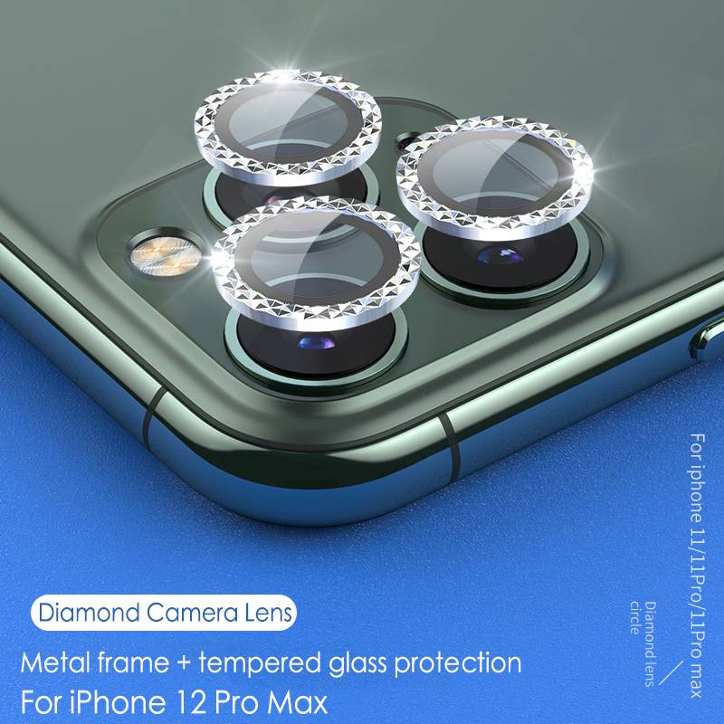 Casing Tempered Glass Iphone 12 Pro Max 12 Mini Aksen Berlian Imitasi