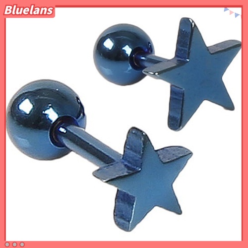 Bluelans 1 Pair Unisex Pentagram Pattern Alloy Ear Stud Earring Jewelry Charms