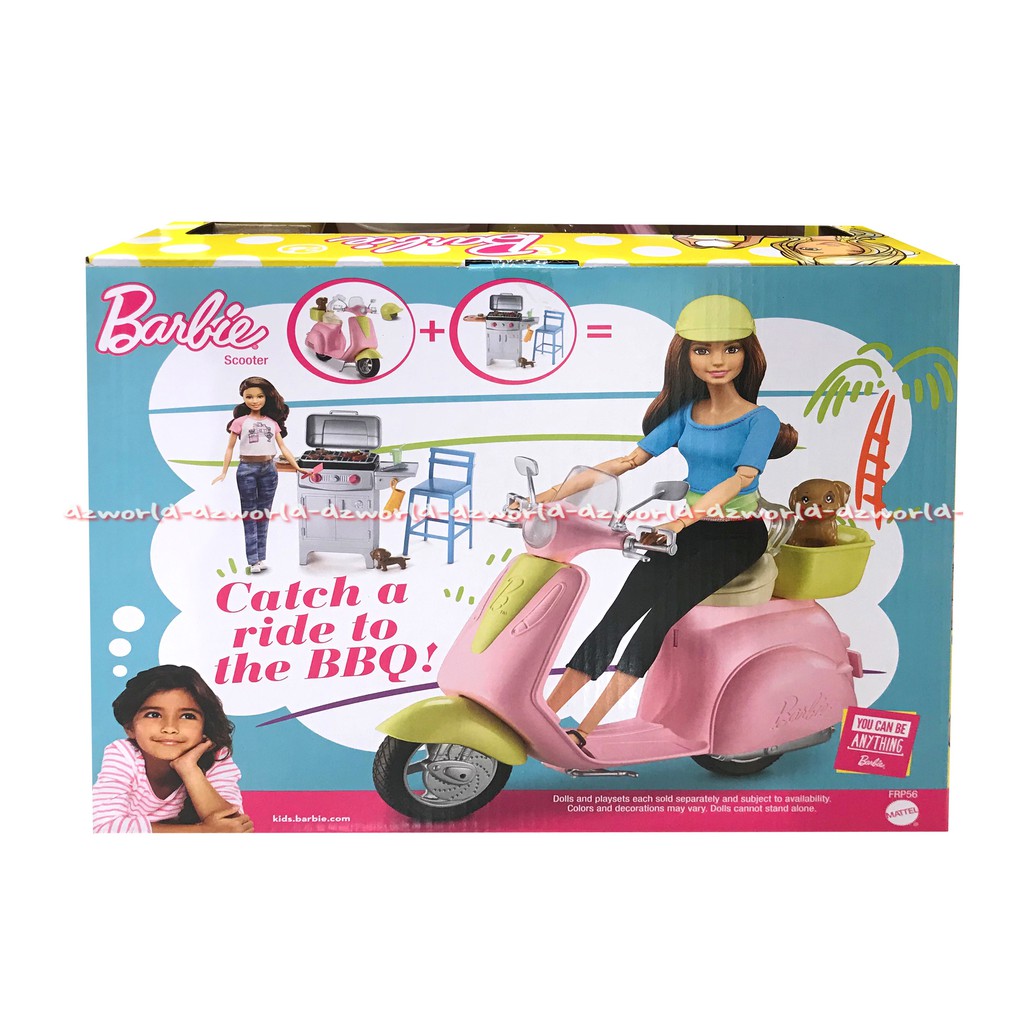 barbie sisters with bikes and scooters