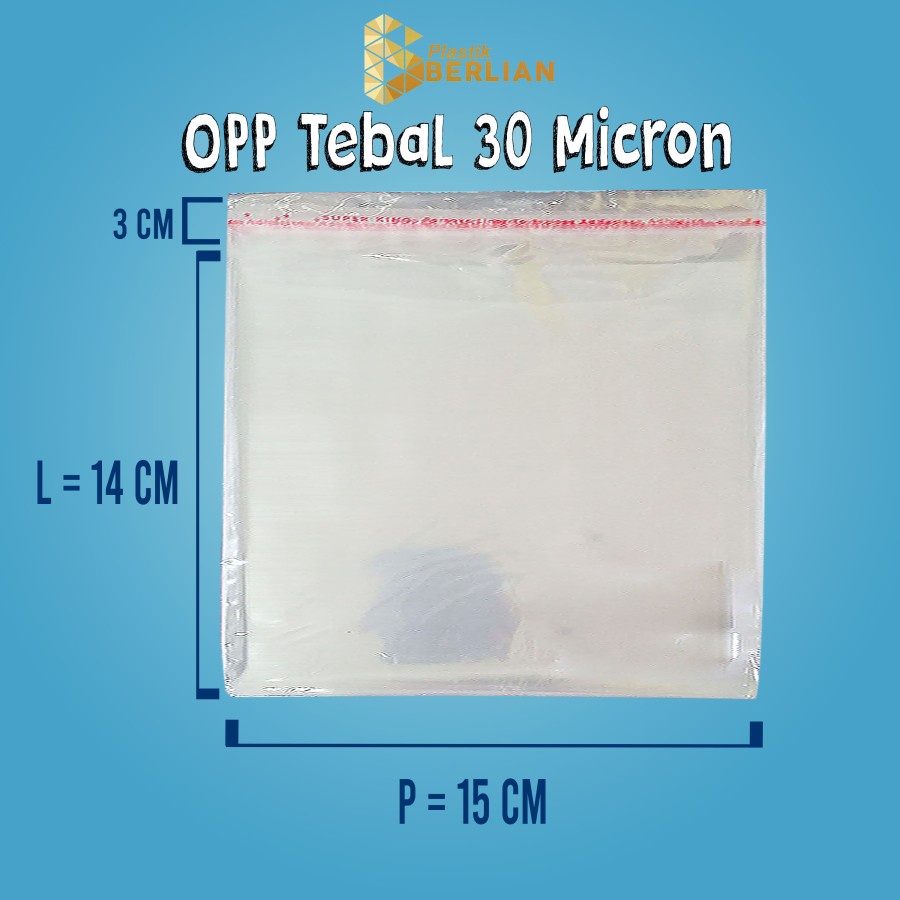 

15 X 14 cm Plastik OPP TEBAL 30 MICRON (100 lbr)
