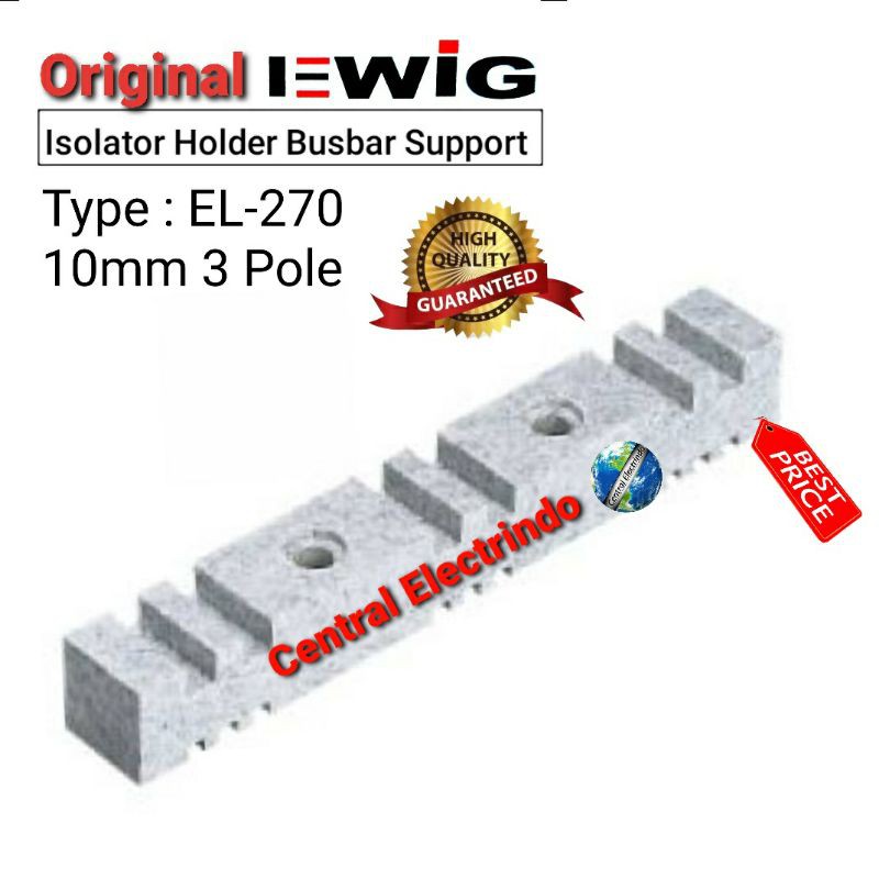 Isolator Holder Busbar Support EWIG 10mm 3 Pole EL-270.