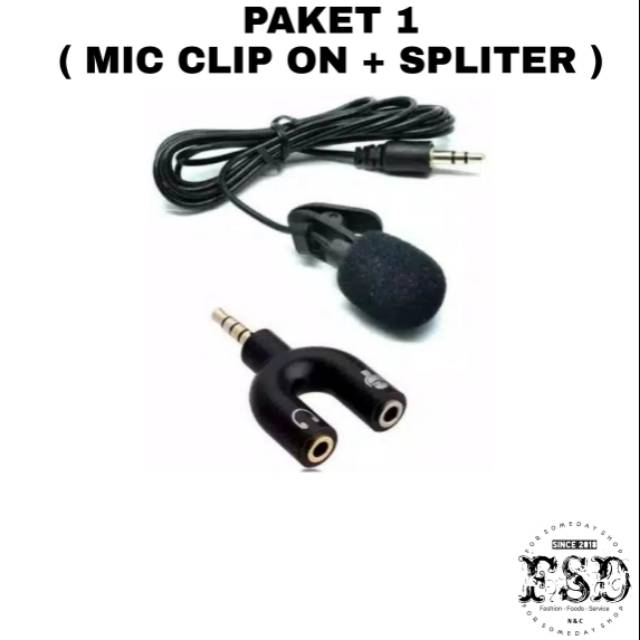 Paket Vlog youtubers (mic + spliter + tripod)