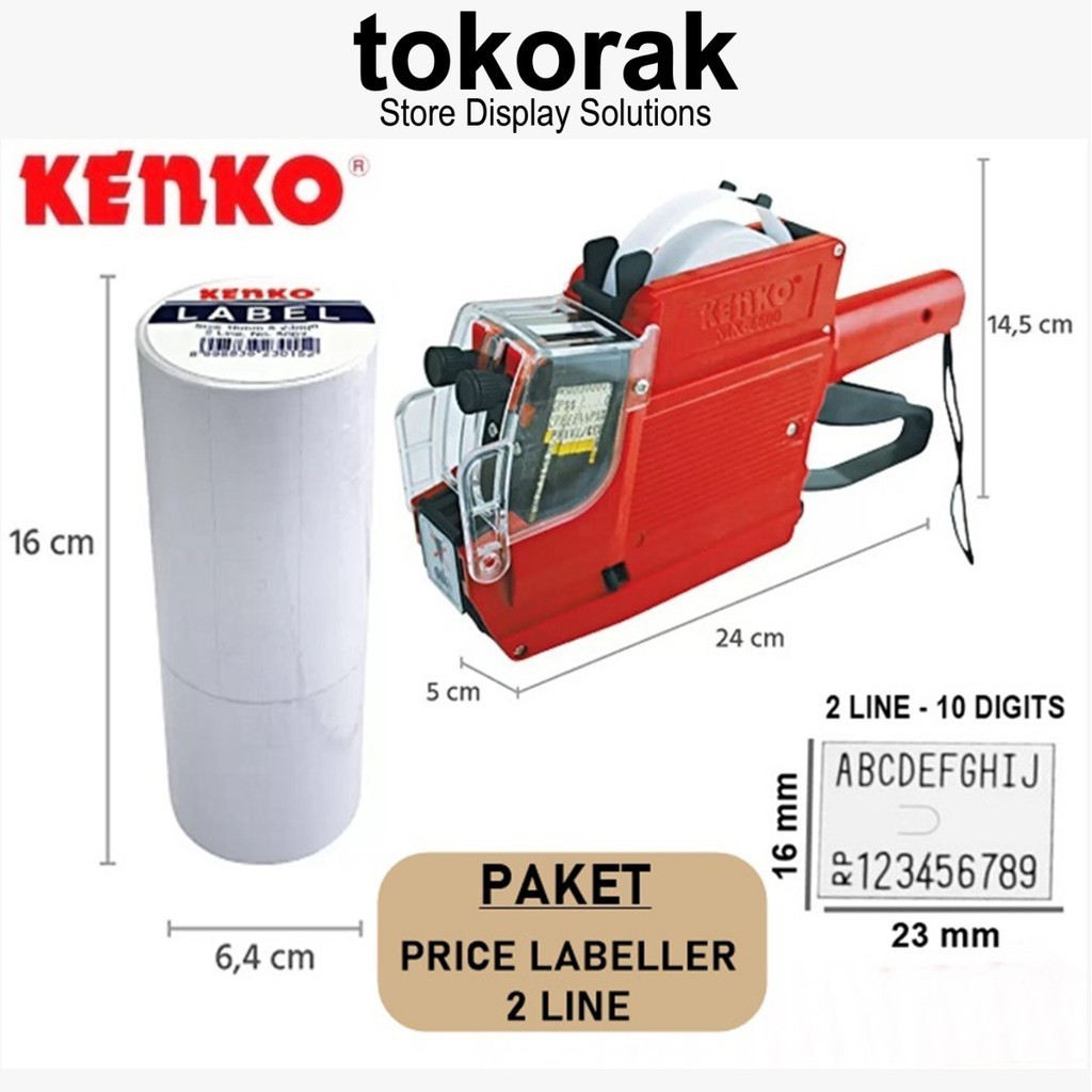 PAKET MESIN LABELLER MX-6600A 2 LINE KENKO + ISI LABEL HARGA 10 PCS